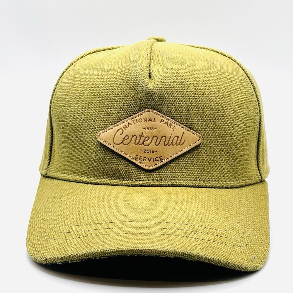 National Parks Centennial Hat SnapBack Green With Leather Embossed Logo 2016